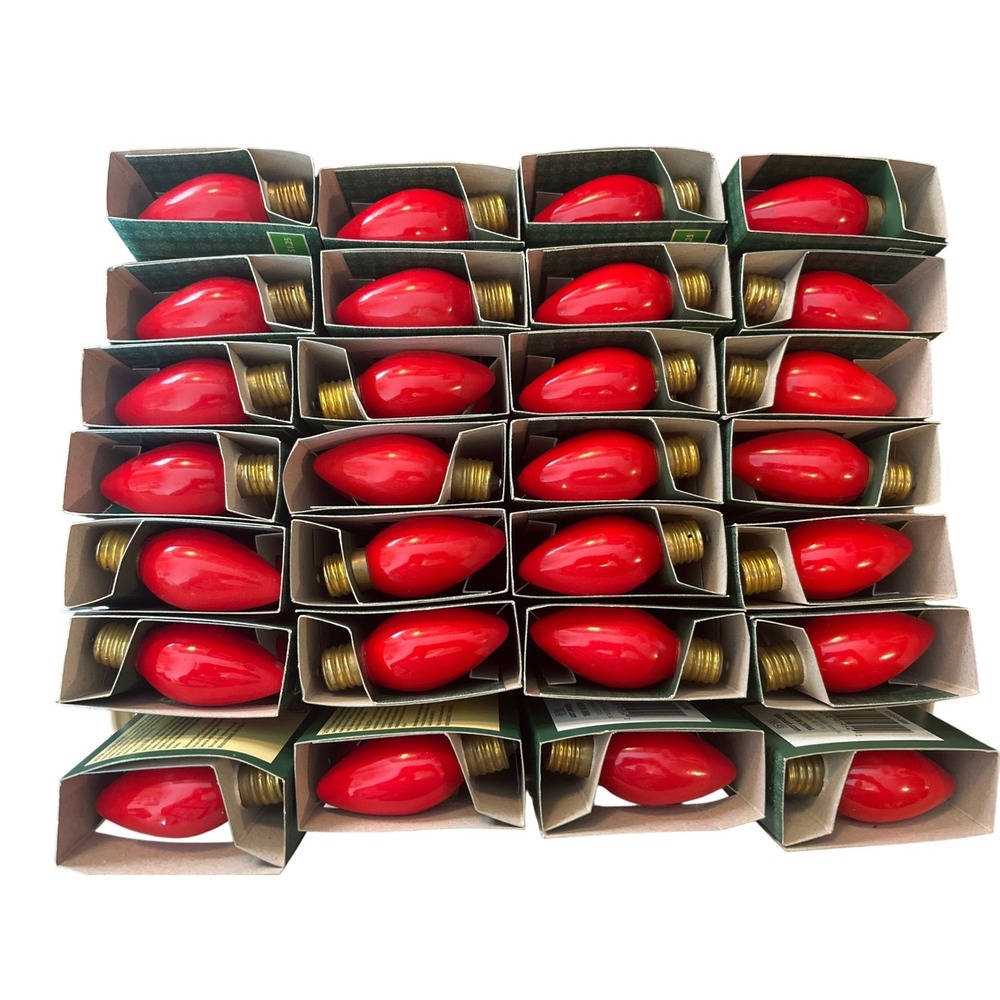 Lot of 112 Holiday Time C9 Red Replacement‎ Bulbs 120 Volt 4 Count per pack28pks